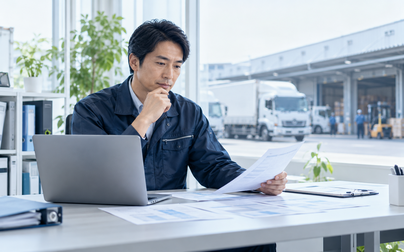 運送業の企業が複数の資金調達条件を比較検討するイメージ