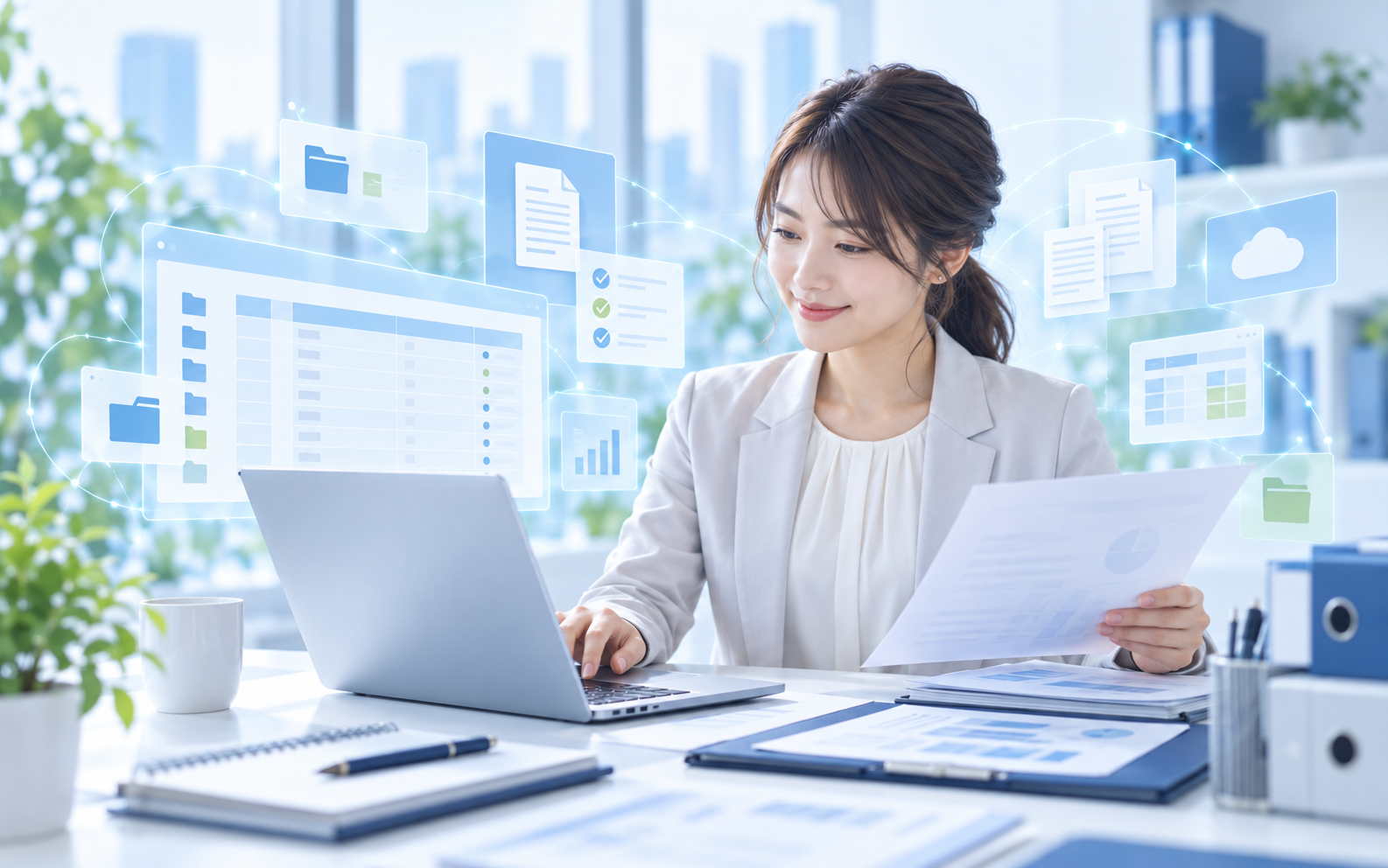 資料作成やデータ入力などのバックオフィス業務イメージ